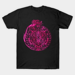 circle calendar in aztec mandala pattern arts T-Shirt